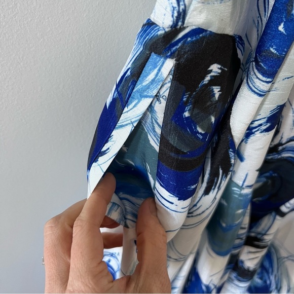 Samuel Dong Midi Dress • XS • Blue/Black/White Abstract Print - Picture 8 of 12